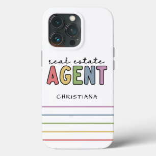 Funda Para iPhone 13 Pro Agente inmobiliario de nombre personalizado   Rega