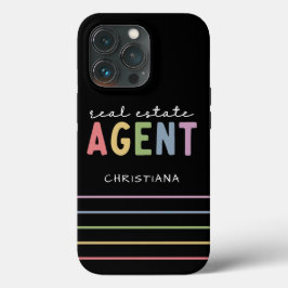 Funda Para iPhone 13 Pro Agente inmobiliario de nombre personalizado | Rega