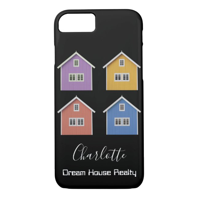 Funda De Case-Mate Para iPhone Agente inmobiliario moderno negro (Reverso)