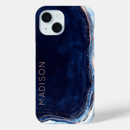 Funda Para iPhone 15 Agentes de Geode Oro de zafiro azul y Rosa persona