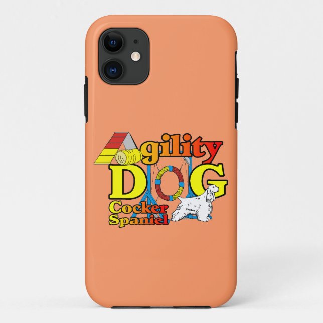 Funda De Case-Mate Para iPhone Agilidad de Cocker Spaniel (Reverso)