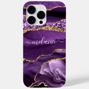 Funda Para iPhone 14 Pro Max De Case-Mate Agple Violet Gold Marble tu nombre regalo