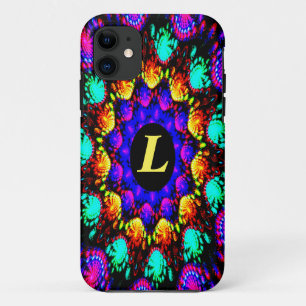 Funda Para iPhone 11 Agradables Luces Coloridas Azul Brillante Rosa Ama