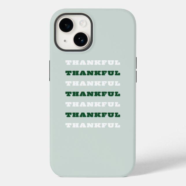 Funda De Case-Mate Para iPhone Agradecimiento, Gratitud, Verde (Reverso )