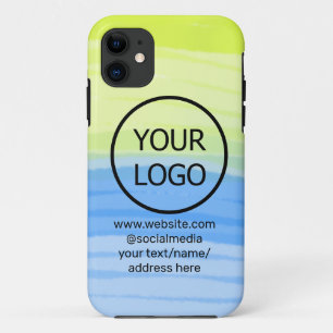 Funda Para iPhone 11 agrega tu logotipo nombre de la empresa texto acua
