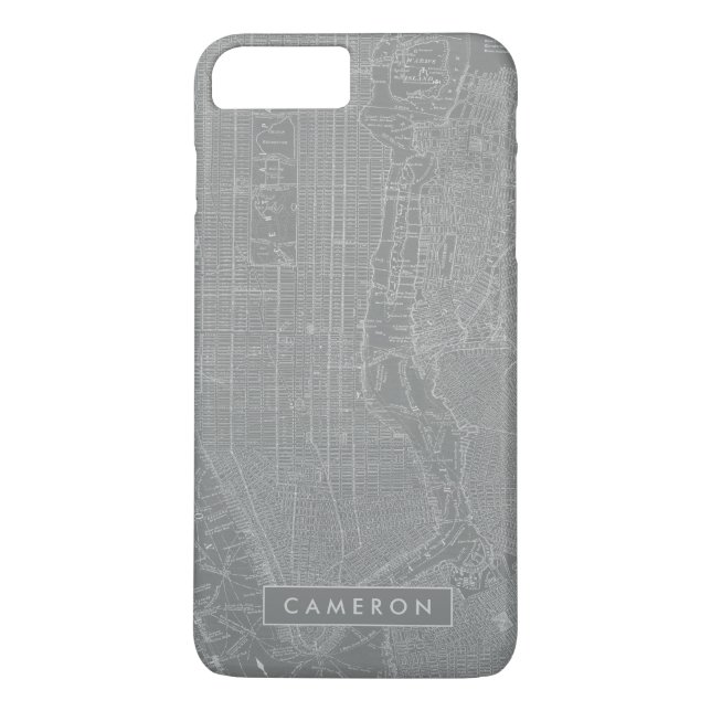 Funda De Case-Mate Para iPhone Agrega tu nombre | Esbozo del mapa de Nueva York (Reverso)