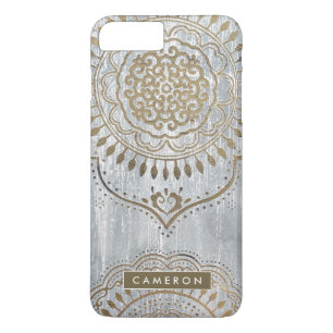 Funda Para iPhone 8 Plus/7 Plus Agrega tu nombre   Mandala Gold Design