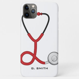 Funda Para iPhone 11 Pro Max Agrega tu nombre  Médicas Enfermeras Estetioscopio