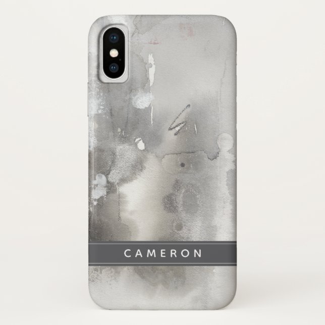Funda De Case-Mate Para iPhone Agrega tu nombre | Objetos místicos - Gris (Reverso)