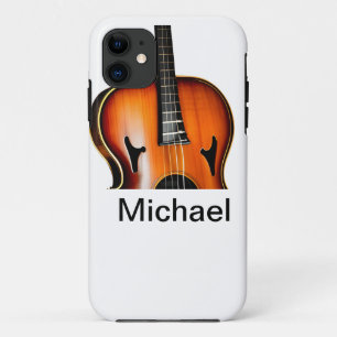 Funda Para iPhone 11 Agrega tu nombre texto marrón amante de la música 