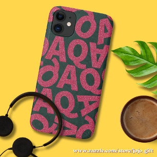 Funda Para iPhone 11 Agrega tu propio fondo Brillo verde y rosa