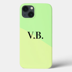 Funda Para iPhone 13 Agregar texto de nombre monograma simple color sól