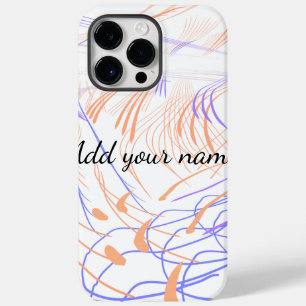 Funda Para iPhone 14 Pro Max De Case-Mate agua abstracta de color naranja morado con texto p