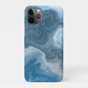 Funda Para iPhone 11 Pro Agua azul y mármol blanca como el arte fluido