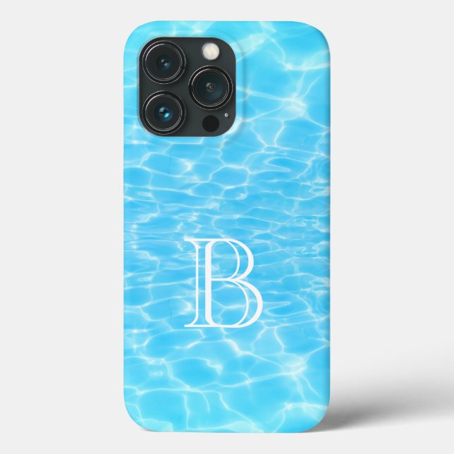 Funda De Case-Mate Para iPhone Agua Textura rizas de agua fresco monograma modern (Reverso )