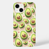 Aguacate Kawaii Lindo y Corazones Rosas Patrón Dul
