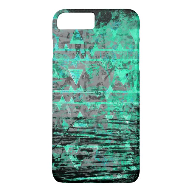 Funda De Case-Mate Para iPhone Aguamarina fresca y Grunge tribal gris de los (Reverso)