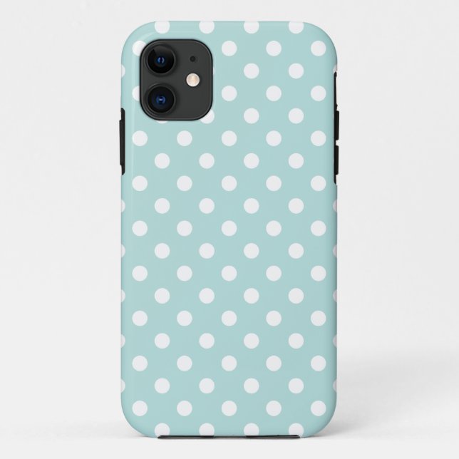 Funda De Case-Mate Para iPhone Aguamarina y modelo de lunar blanco (Reverso)