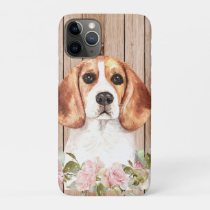 Funda Para iPhone 11 Pro Aguarela Beagle y Flores