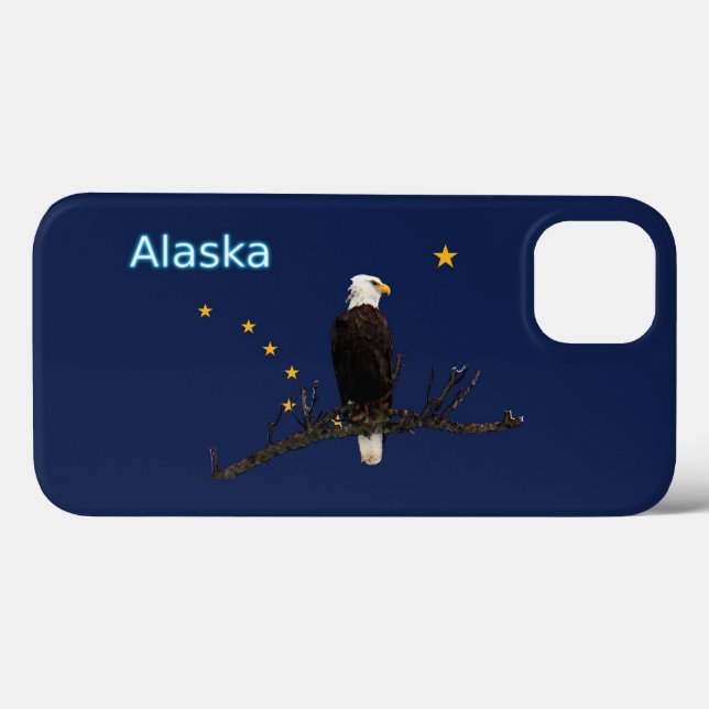 Funda De Case-Mate Para iPhone Águila Alaska Y Bandera (Reverso (Horizontal))