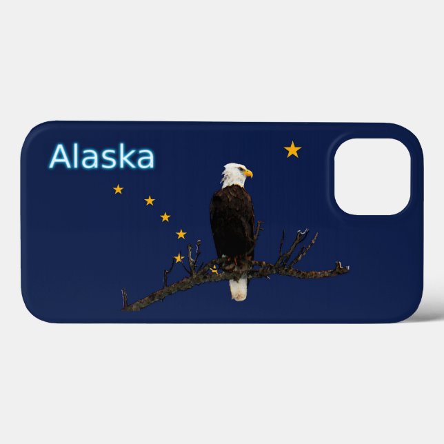 Funda De Case-Mate Para iPhone Águila Alaska Y Bandera (Reverso (Horizontal))