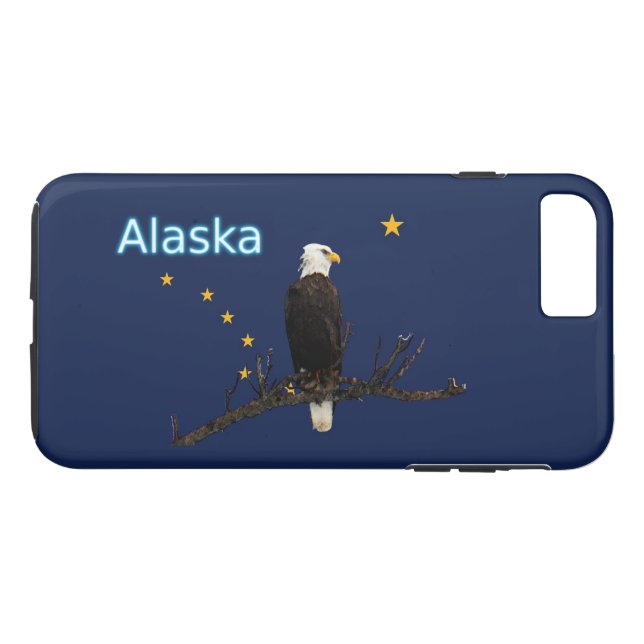 Funda De Case-Mate Para iPhone Águila Alaska Y Bandera (Reverso (horizontal))