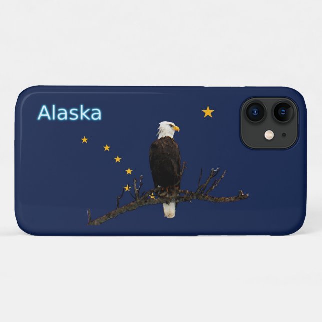 Funda De Case-Mate Para iPhone Águila Alaska Y Bandera (Reverso (horizontal))