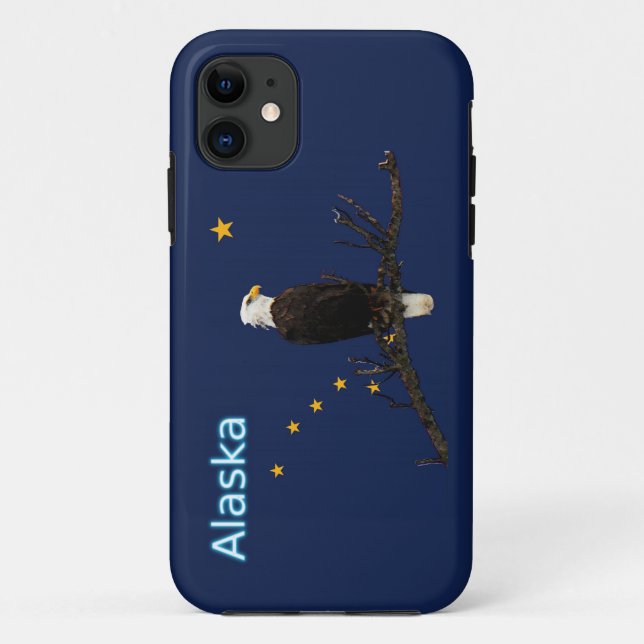 Funda De Case-Mate Para iPhone Águila Alaska Y Bandera (Reverso)