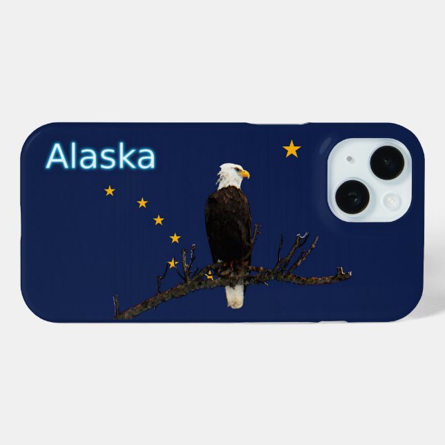 Funda De Case-Mate Para iPhone Águila Alaska Y Bandera (Reverso (Horizontal) )