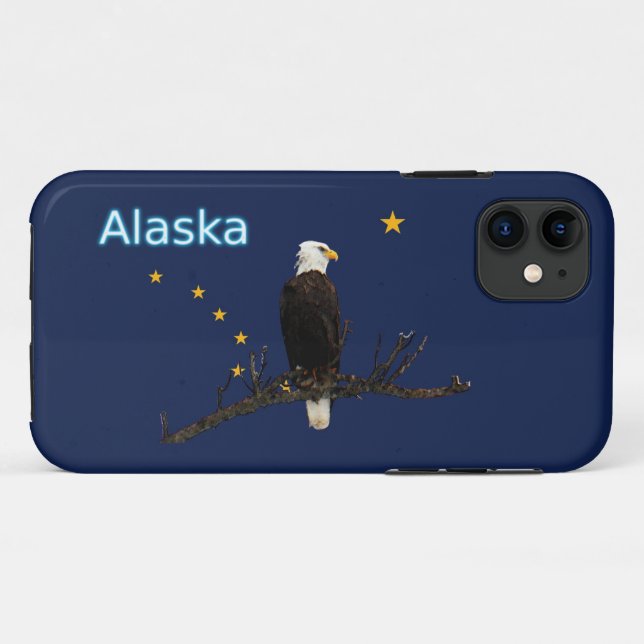 Funda De Case-Mate Para iPhone Águila Alaska Y Bandera (Reverso (horizontal))