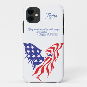Funda Para iPhone 11 Águila americana con Personalizable Isaías 40:31