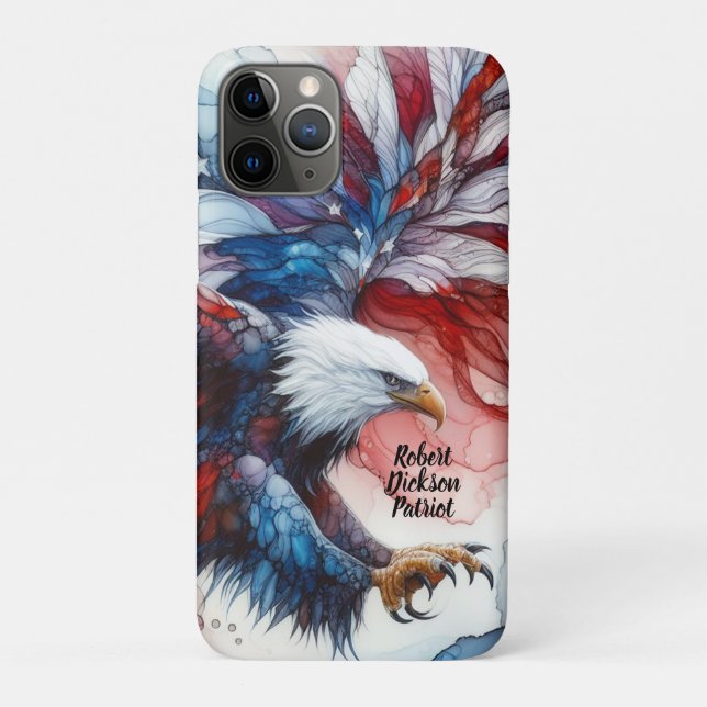 Funda De Case-Mate Para iPhone Águila Americana Patriótica (Reverso)