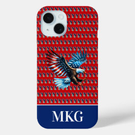 Funda Para iPhone 15 Águila Americana Patriótica Rojo Blanco Azul
