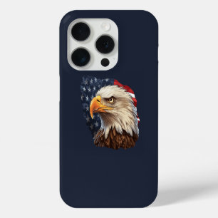 Funda Para iPhone 15 Pro Águila calva de la bandera americana
