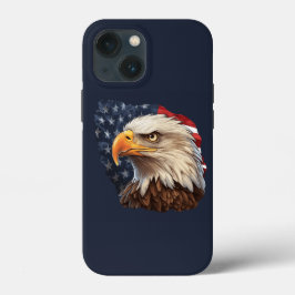 Funda Para iPhone 13 Mini Águila calva de la bandera americana