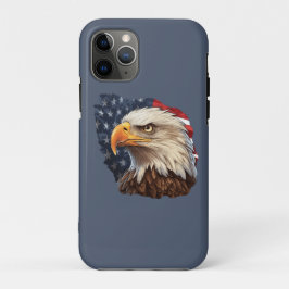 Funda Para iPhone 11 Pro Águila calva de la bandera estadounidense