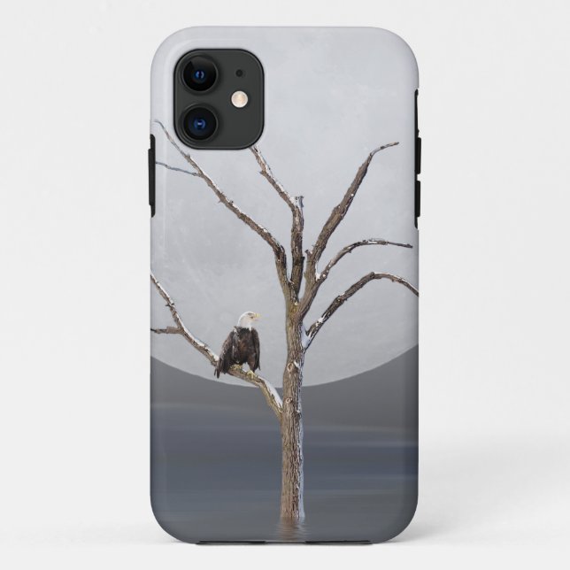 Funda De Case-Mate Para iPhone Águila calva en el árbol (Reverso)