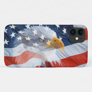Funda Para iPhone 11 Águila calva patriótica bandera estadounidense Fun