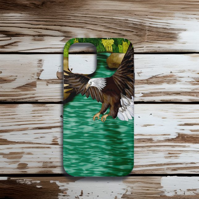 Funda De Case-Mate Para iPhone Águila calva volando sobre ríos y montañas (Subido por el creador)