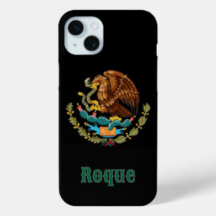 Funda Para iPhone 15 Mini Águila Mexicana Nombre Personalizado