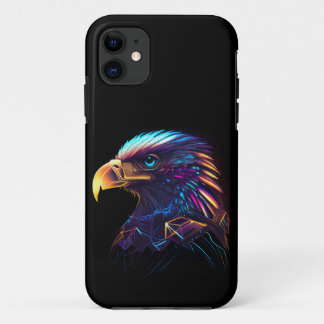 Funda Para iPhone 11 Águila Neón Futurista Negra