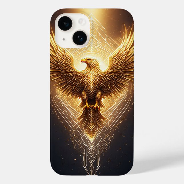 Funda De Case-Mate Para iPhone Águila Ornamental Dorada (Reverso )