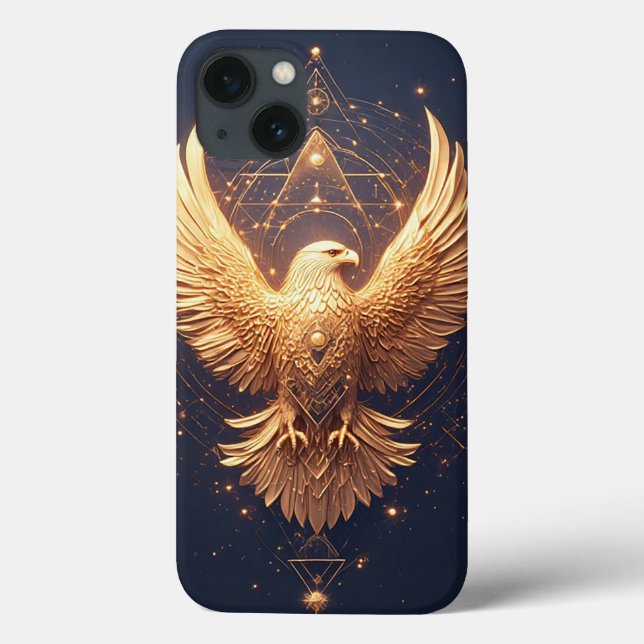 Funda De Case-Mate Para iPhone Águila Ornamental Dorada (Reverso)