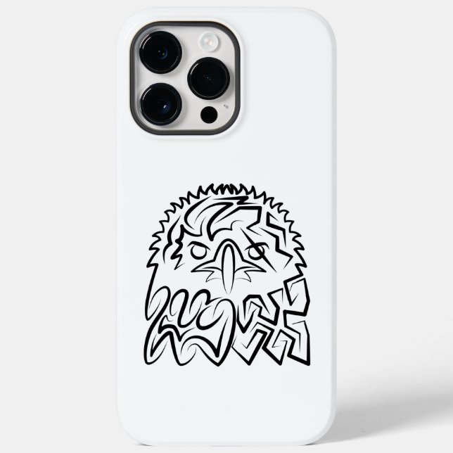 Funda De Case-Mate Para iPhone Águila Tribal Negra y Blanca (Reverso )