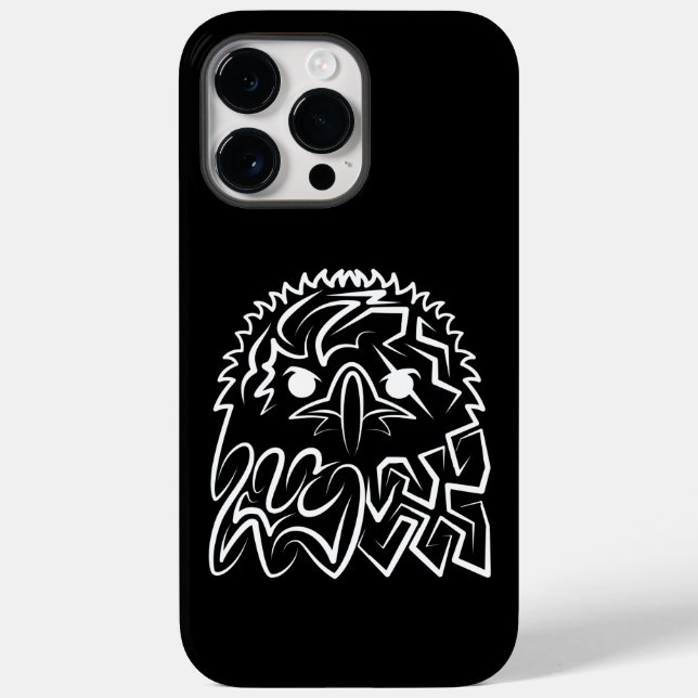 Funda De Case-Mate Para iPhone Águila Tribal Negra y Blanca (Reverso )