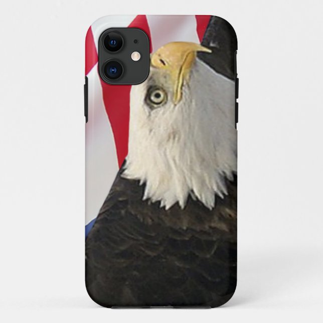 Funda De Case-Mate Para iPhone Águila y bandera (Reverso)