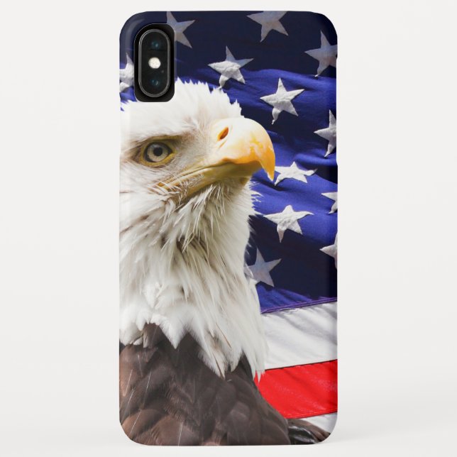 Funda De Case-Mate Para iPhone Águila y bandera estadounidenses (Reverso)
