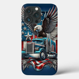 Funda Para iPhone 13 Pro Águila y camión americanos, audaz y diseño patriót