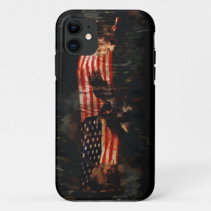 Funda Para iPhone 11 Águilas, oso, lobo, bandera estadounidense patriót