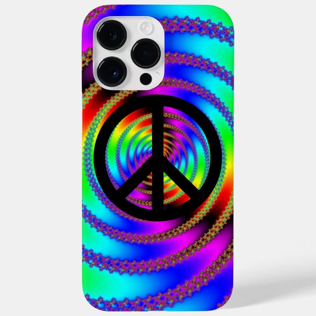 Funda De Case-Mate Para iPhone Agujero de gusano con signo de paz negro (Reverso)